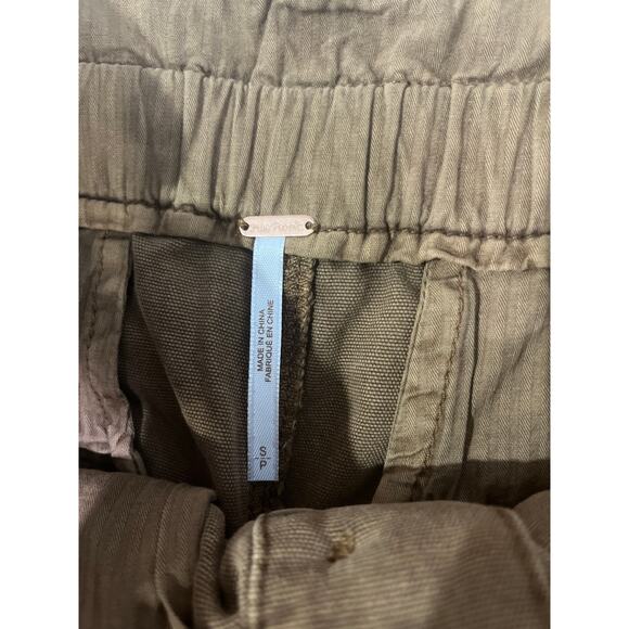 Free People Drawstring Margate Pleated Paper Bag Trouser in Cinnamon Latte Sz S - Picture 5 of 6